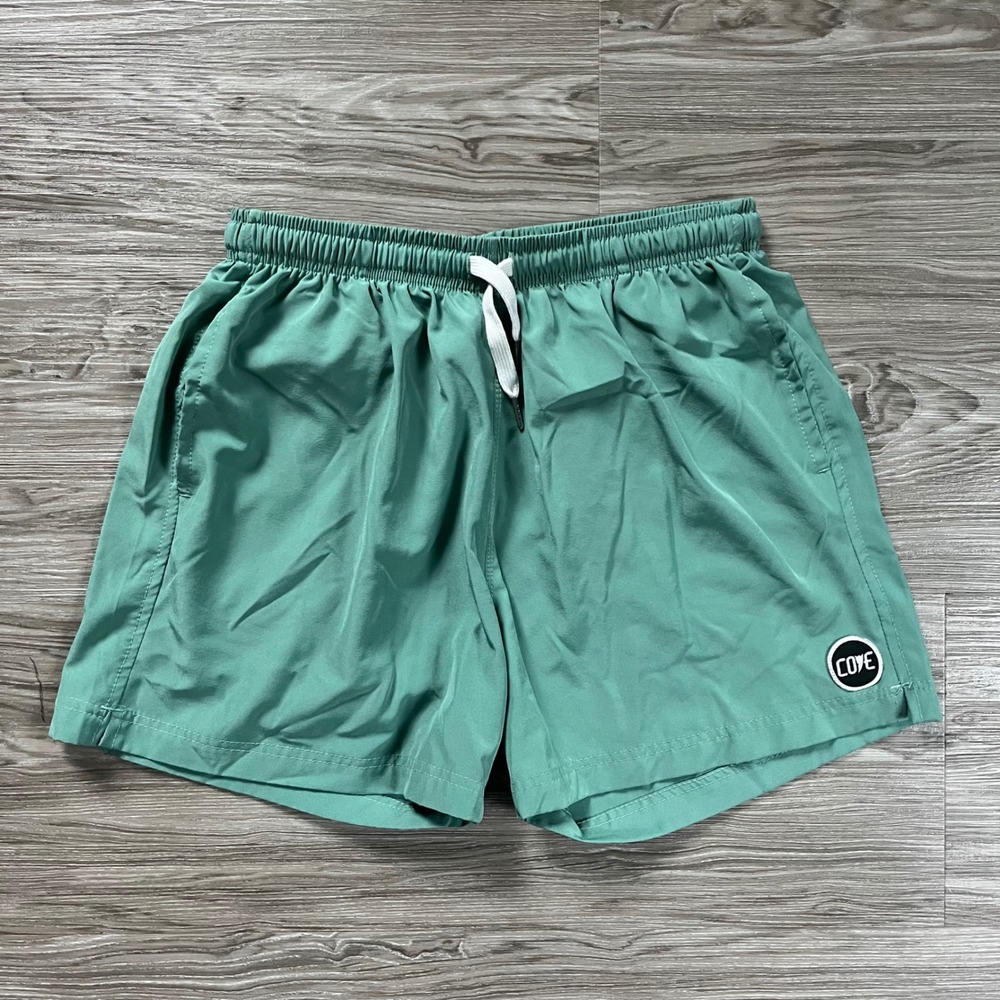Cove USA Mens Green Recycled Stretch Swim Trunks Board Shorts Size 32